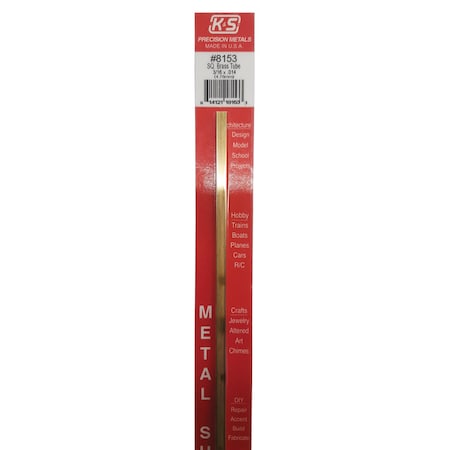 K&S Precision Metals K&S 3/16 in. W X 12 in. L Square Brass Tube 1 pk 8153